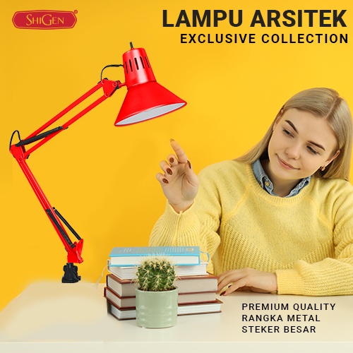 Lampu Belajar/Arsitek Jepit PIXAR SHIGEN Body Super Besar FREE LED SG-101