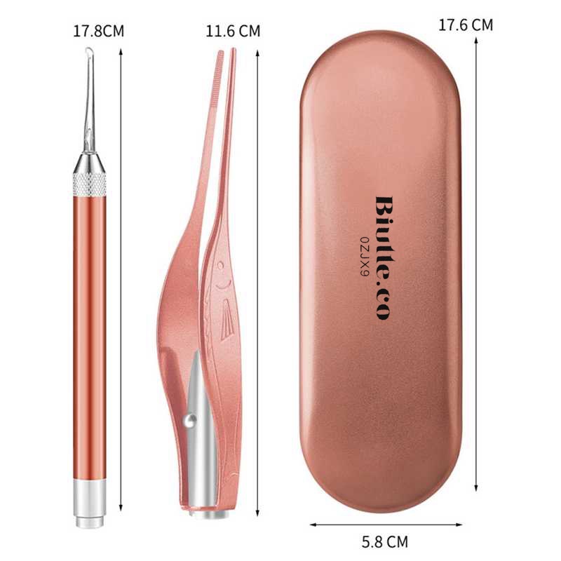 Korek Kuping Lampu LED Set Pembersih Telinga Free Baterai Ear Wax