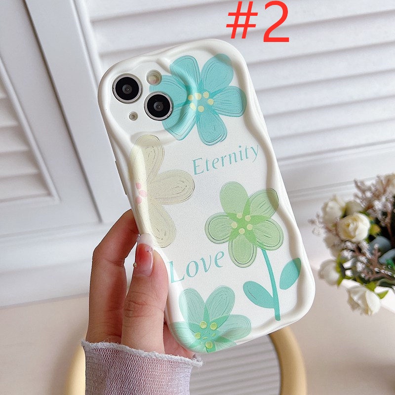 Cream Casing Nice Simple Flowers Soft Case HP iP iPhone 6 6S 7 8 14 + Plus SE 2020 2022 X XS XR 11 12 13 Pro Max Girl Woman