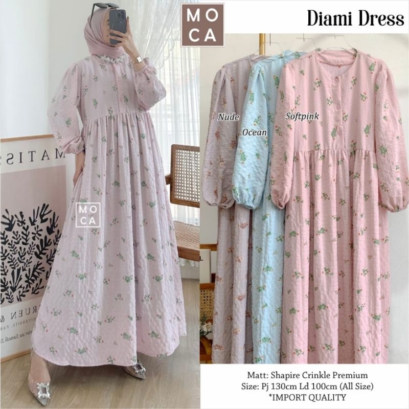 DIAMI DRESS ORI MOCA | Ld100 Shapire Crinkle Premiun