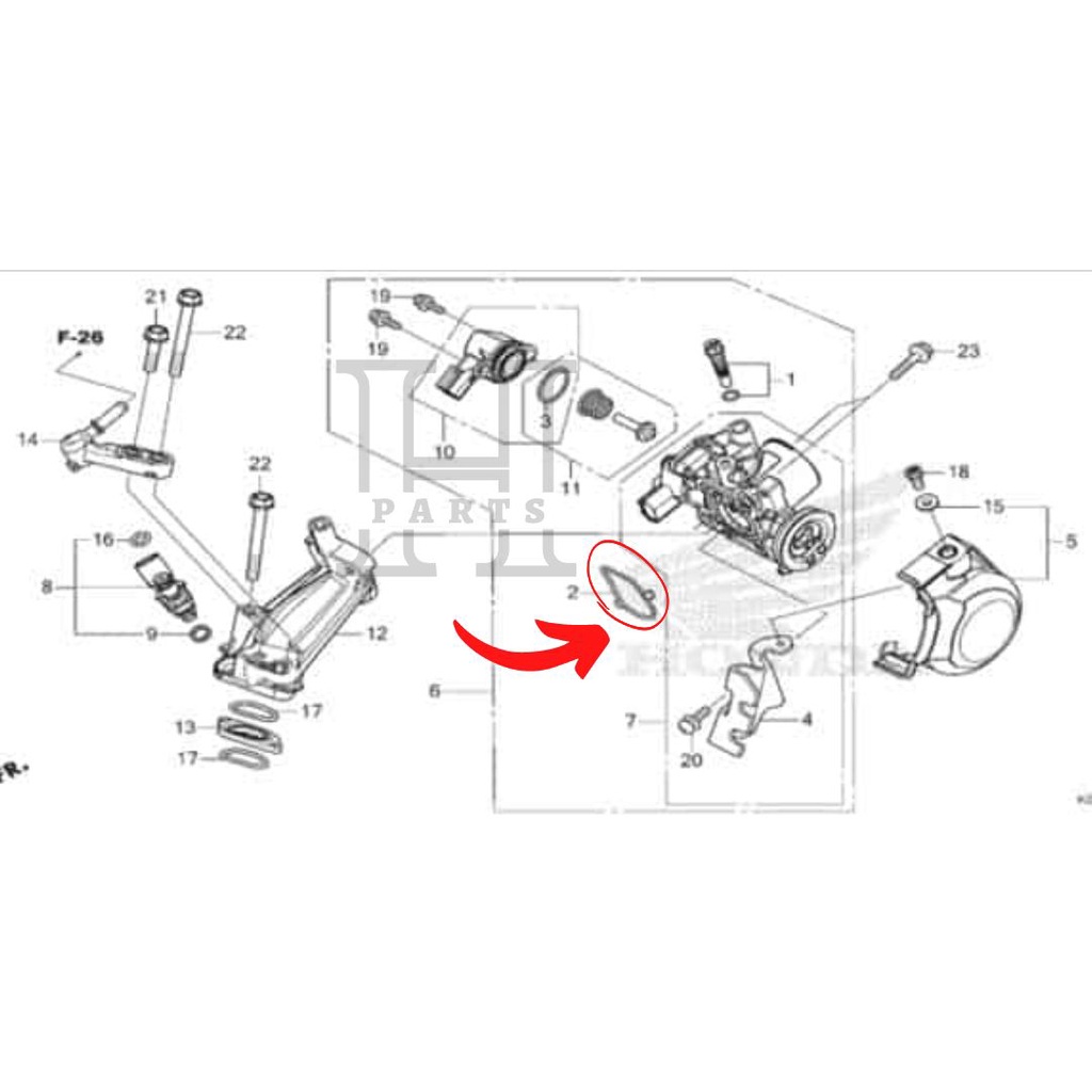 ORING O-RING SEAL THROTTLE BODY BEAT K1A GENIO SCOOPY K2F 16075-K0J-N01 ASLI ORIGINAL AHM HGP HONDA