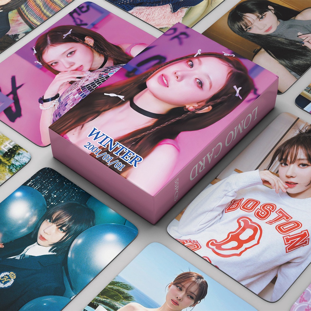 55pcs /box Album Photocards AESPA WINTER MY WORLD Kartu Lomo Kpop Postcards