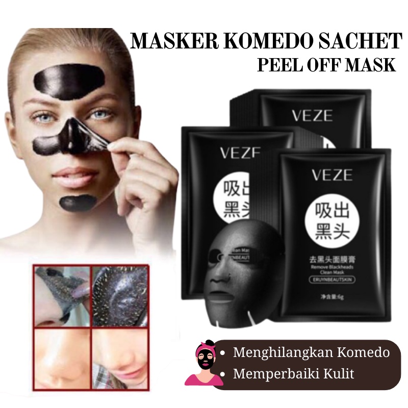 GOS -B411- Masker Komedo Masker Peel Off Veze - Masker Komedo Bamboo Charcoal Blackhead Remover