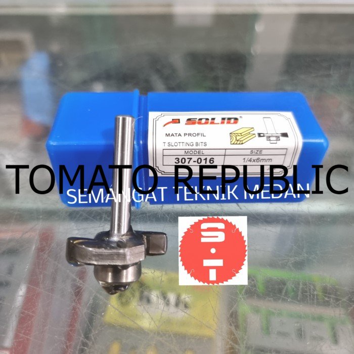 Murah 307-016 MATA PROFIL TRIMMER ROUTER SLOTTING SLOTING T TYPE 6mm SOLID KLP895