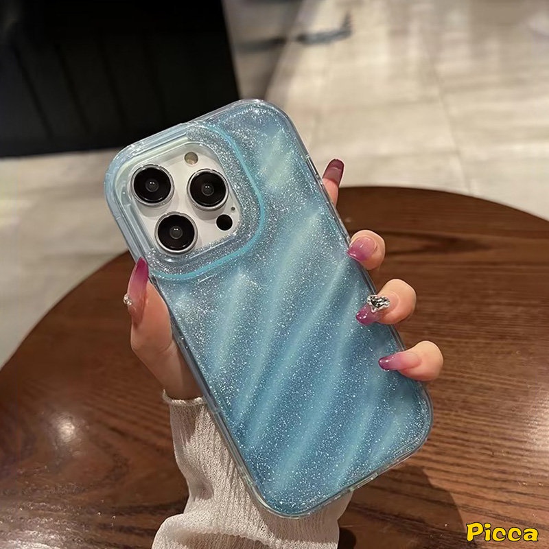 IPHONE Case Kartu Laser Kompatibel Untuk Iphone6 7 6S 8plus11 14 13 12 Pro MAX X XS MAX 7Plus XR SE 2020mewah Warna Gradasi Fantasi Langit Berbintang Pola Korgasi Stereo 3D Soft Case