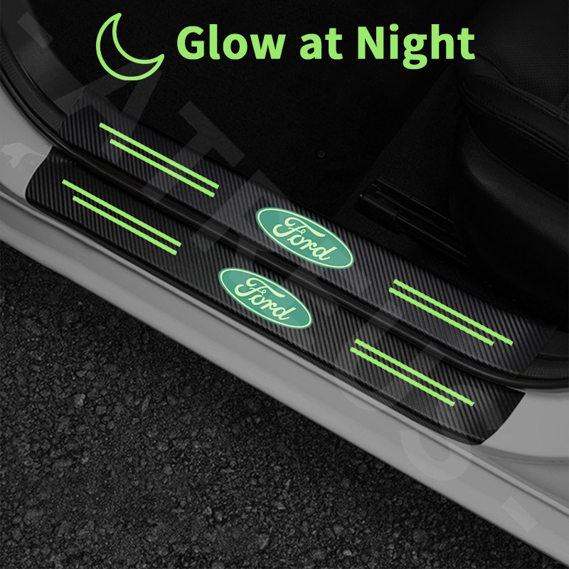 Luminous Stiker Pelindung Pintu Mobil Ford Anti Gores Threshold Strips Mobil Stiker Untuk Ford Fiesta Ranger Ecosport Focus Everest Mustang Escape