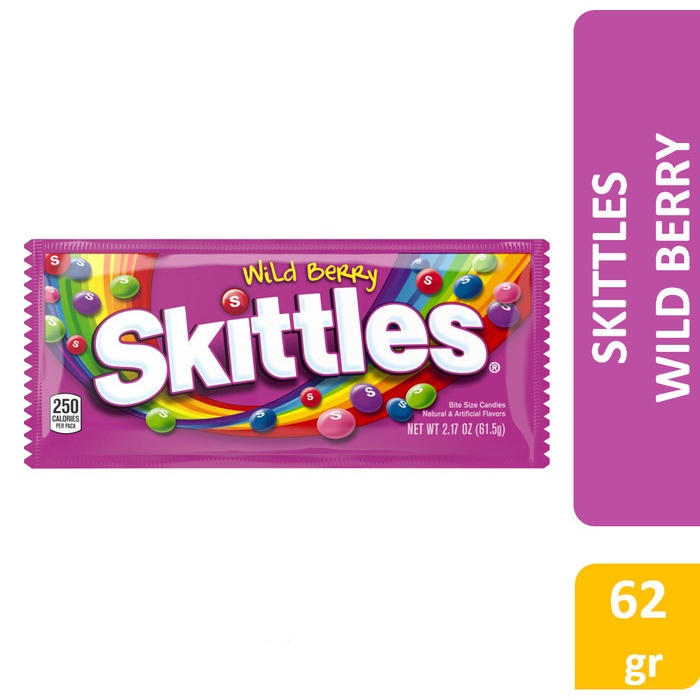 

Skittles Wild Berry Bite Size Candies - permen rasa berry