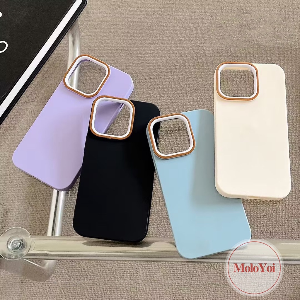 Candy Color Luxury Thicken Shockproof Case Compatible for IPhone XR XS X MAX 7Plus 11 14 12 13 Pro Max 8Plus 7 8 6 6S Plus SE 2020 Simple Camera Protective Solid Color Cover