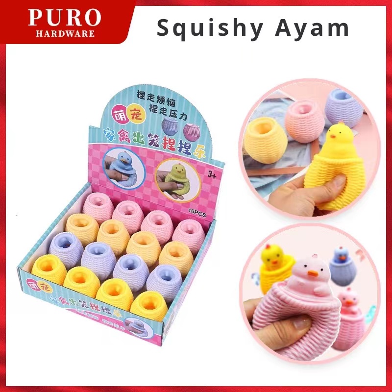 Anak Mainan Squishy Animal Ayam Chicken Pop it Silicone Pencet Lentur Aman / Stress Ayam Mainan Anti Stress Dekompresi