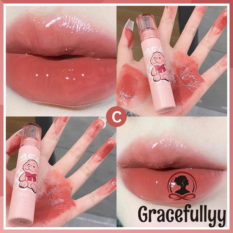 [COD]GEGEBEAR Lip Glaze Jelly Moisturizing Cute Little Bear Lipstik Lip Gloss Tahan Air Tahan Lama-GY