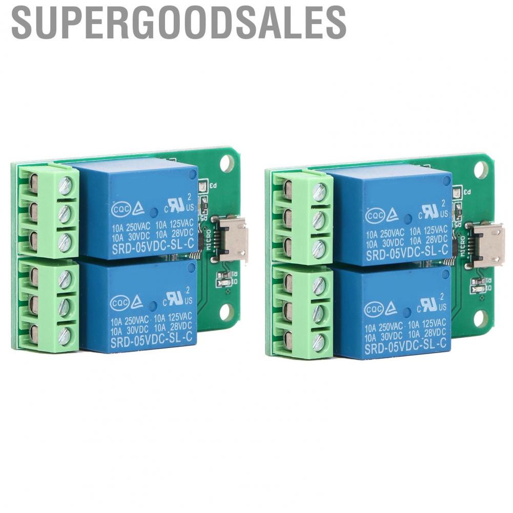 Supergoodsales Relay Module  Overcurrent Protection 2Pcs Long Life Span USB Plug and Play for Electrical Supplies