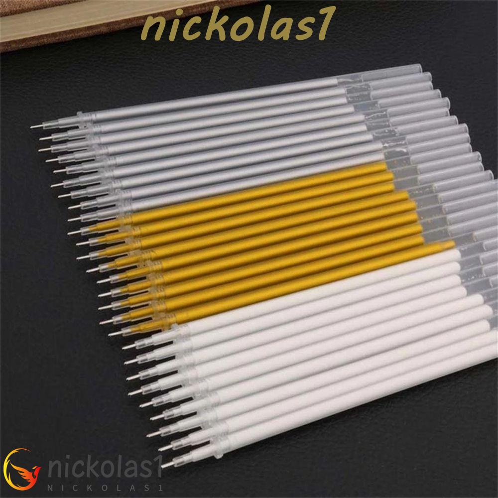 NICKOLAS1 Gel Pen Isi Ulang Kualitas Tinggi Perlengkapan Kantor Sekolah Tinta Putih Refill Alat Tulis DIY Scrapbooking Tool