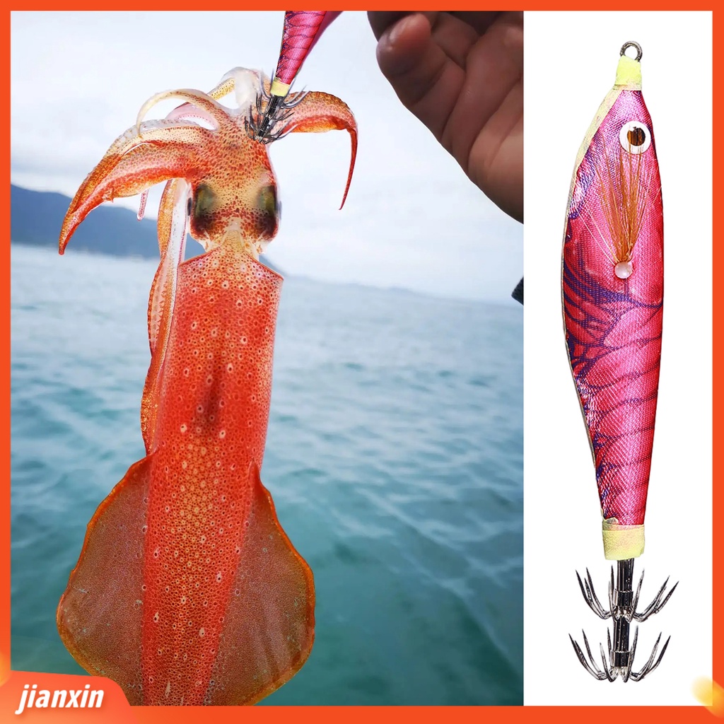(In Stock) 10cm /9.6g Umpan Pancing Penembus Kuat Menggoda Kayu Bercahaya Tajam Udang Gurita Buatan Kait Untuk Pecinta Memancing