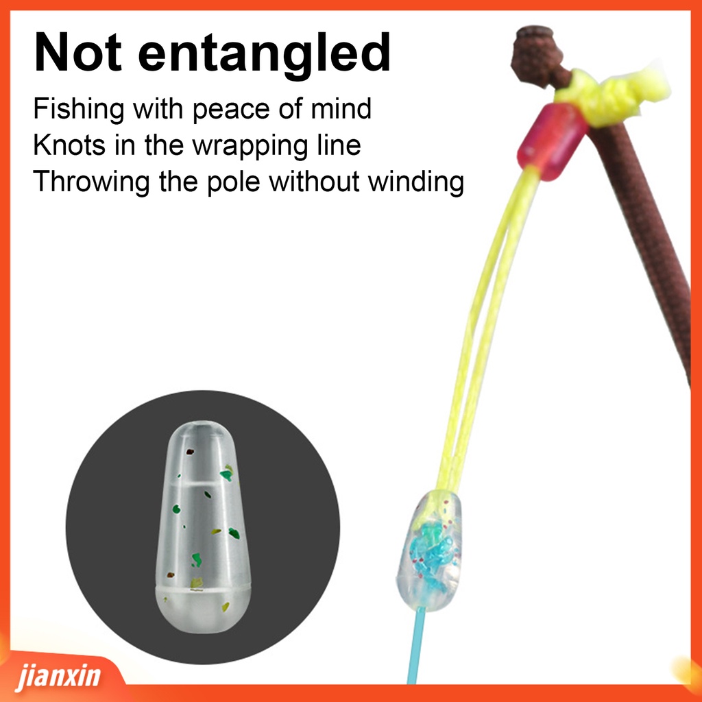 (In Stock) 50Pcs Tali Tip Tiang Tangguh Memperkuat Simpul Garis Tip Batang Tahan Aus Ringan Untuk Angling