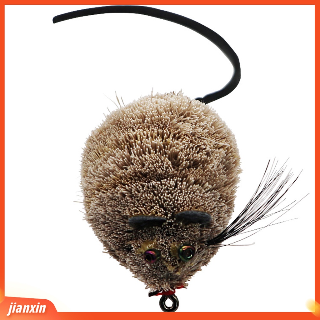 (In Stock) 3D Mata Ekor Panjang Kait Tunggal Umpan Palsu Rambut Hidup Tikus Buatan Memikat Aksesori Memancing