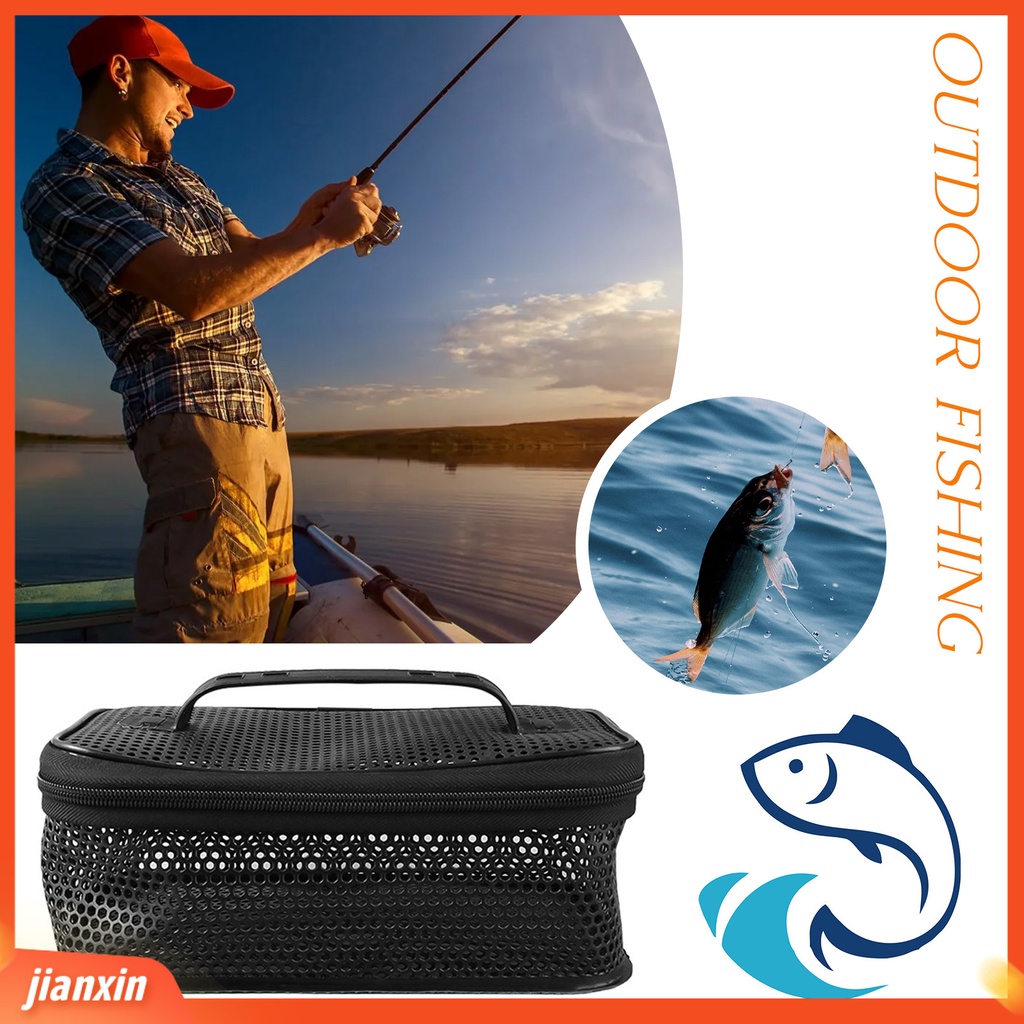 GEAR BAG (In Stock) Tas Perlengkapan Memancing Dengan Pegangan Penutup Ritsleting Kapasitas Besar Bernapas Mesh Bag Portable EVA Rakit Reel Lure Umpan Fishing Tackle Storage Case Aksesoris Memancing
