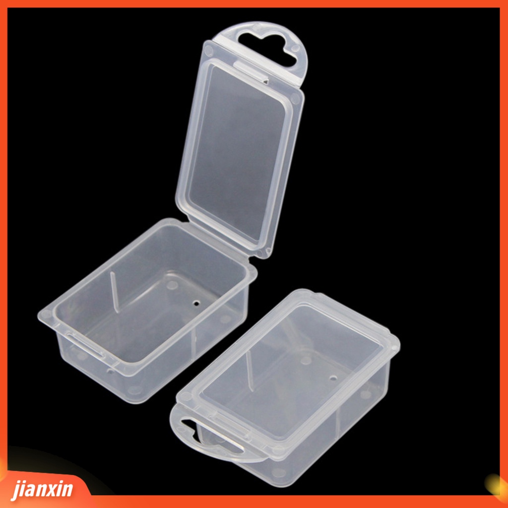 (In Stock) 10Pcs /Set Kotak Umpan Pancing Transparan Dengan Penutup Ringan Tahan Air Compact Square Fishing Storage Box Untuk Outdoor
