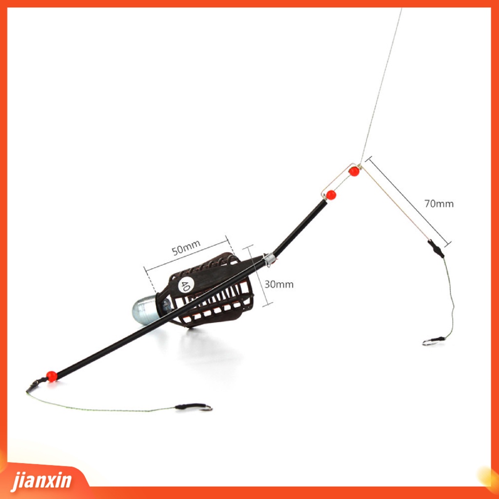 (In Stock) Umpan Ikan Feeder Portable Tahan Aus Metal Fishing Lure Cage Dengan Kait Garis Untuk Pecinta Memancing