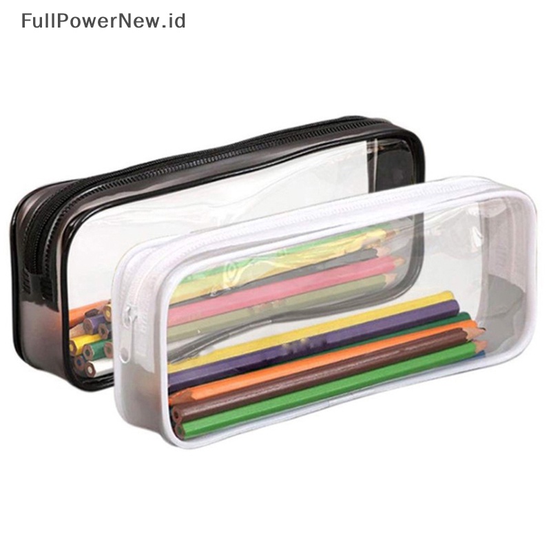 Power 1Pc Sikat PVC Pelajar Pensil Case Pouch Wanita Tas Kosmetik Makeup Zipper Bag ID