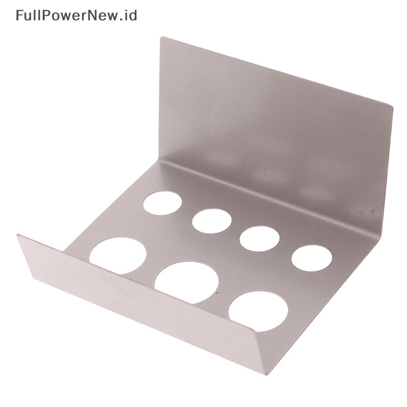 Power 7lubang Stainless Steel Rectangle Tattoo Ink Cup Holder Stand Pigmen Rak Cangkir ID