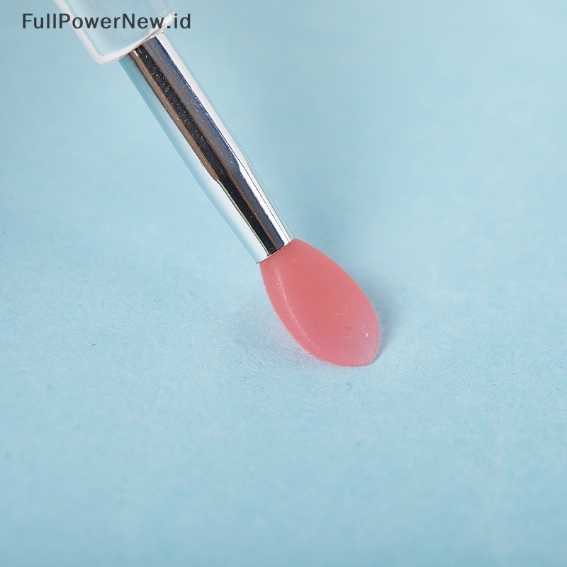Power 2pcs Lip Gloss Aplikator Kuas Bibir Silikon Dengan Tutup Debu Brush Makeup ID