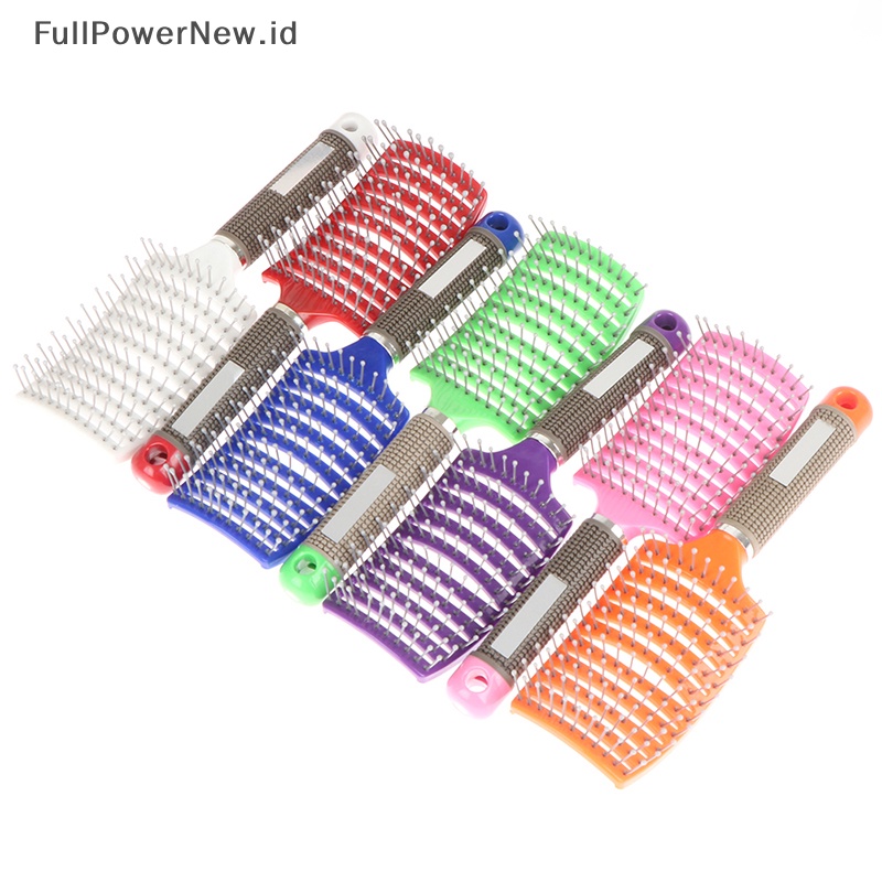 Power Sisir Rambut Bulu Babi Lengkung Profesional Detangling Hairbrush Pijat Kepala ID