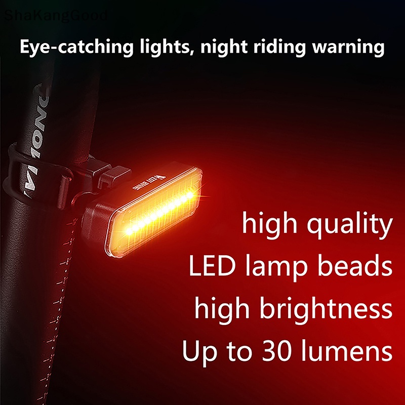 Skid Bike Tail Light Rechargeable Aksesoris Bersepeda Tahan Air Untuk Berkendara Malam Hari, Bersepeda, Gunung &amp; Sepeda Jalan, Lampu Peringatan Keselamatan SKK