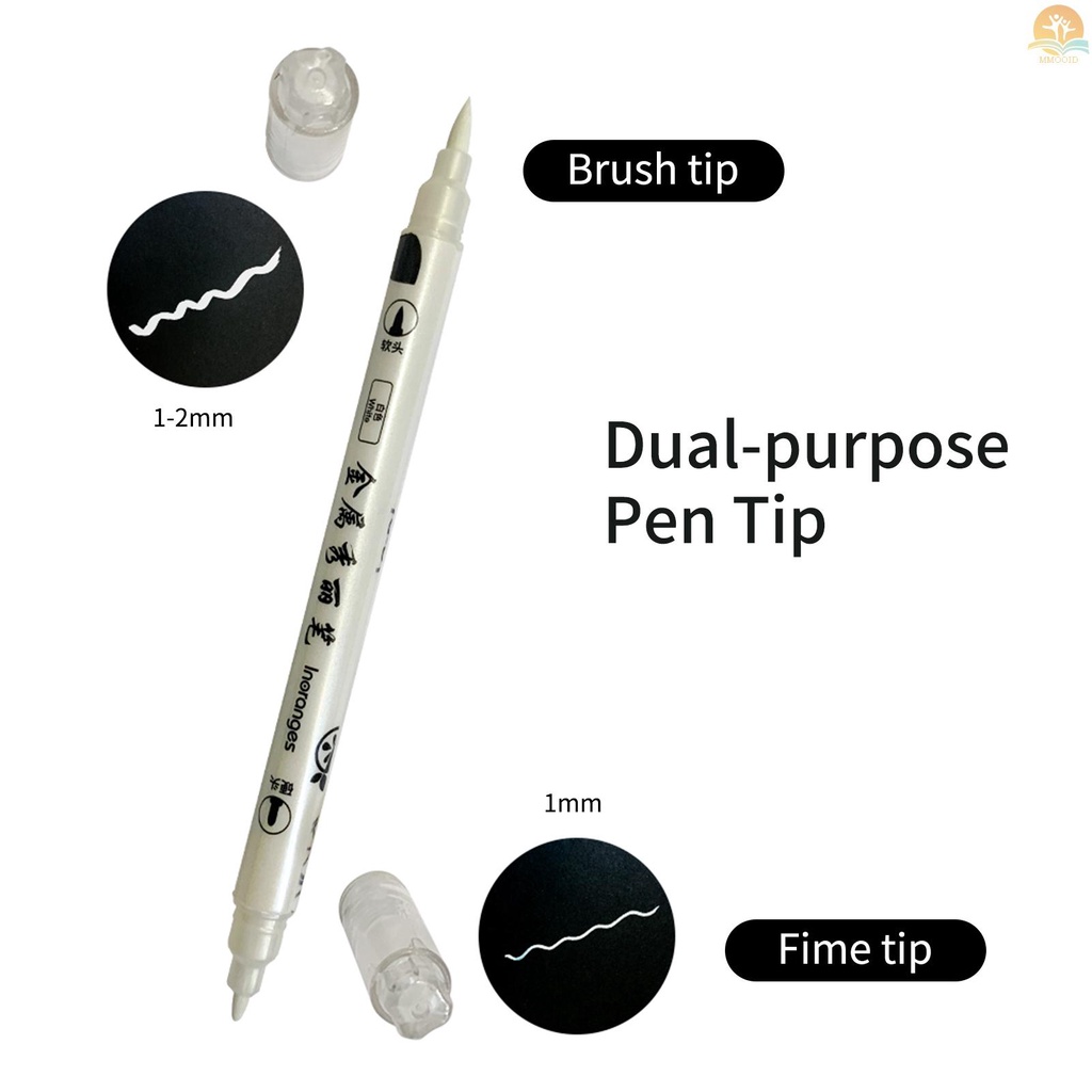 In Stock 12warna Spidol Metalik 1-2mm Brush Pen Spidol Untuk Mewarnai Tip Halus Warna Cerah Cepat Kering Tidak Beracun Untuk Artis Anak Dewasa Buku Pewarna Foto Scrapbooking Sto