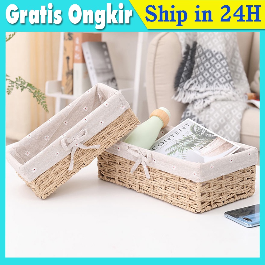 Basket Rattan - Keranjang Rotan Mangkok Rotan Hampers Buahan Snack Home Storage Rattan Woven Basket,