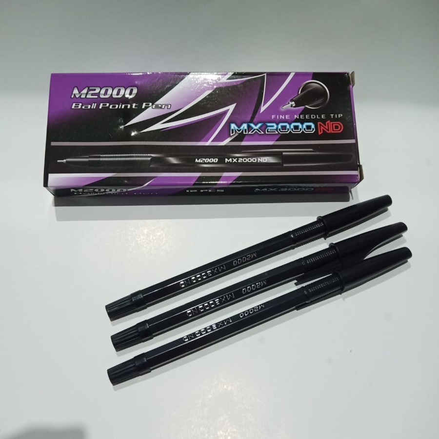 12 PCS PULPEN MX2000 TINTA HITAM PULPEN TINTA HITAM BOLPOINT MX2000 BALLPOINT MX2000 BOLPEN MX2000