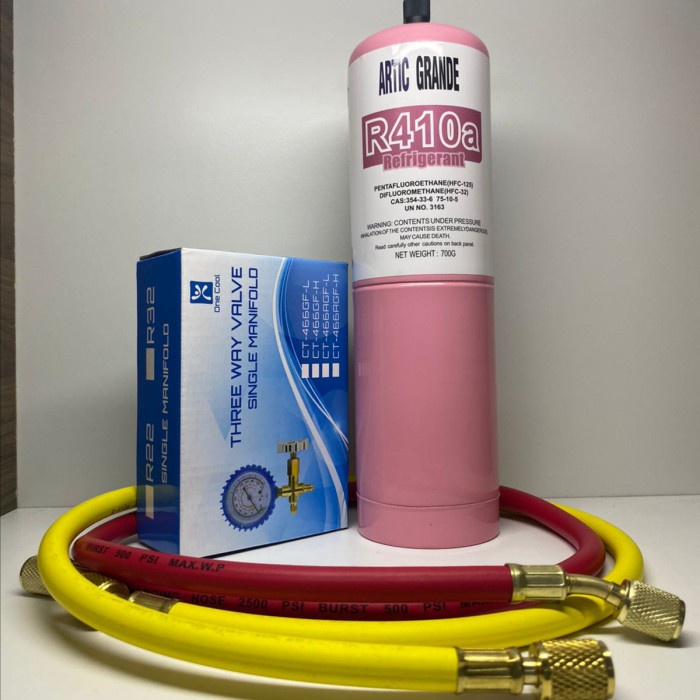 Paket Isi Freon AC Rumah R410a | Freon R410 Kaleng 700 Gram Artic