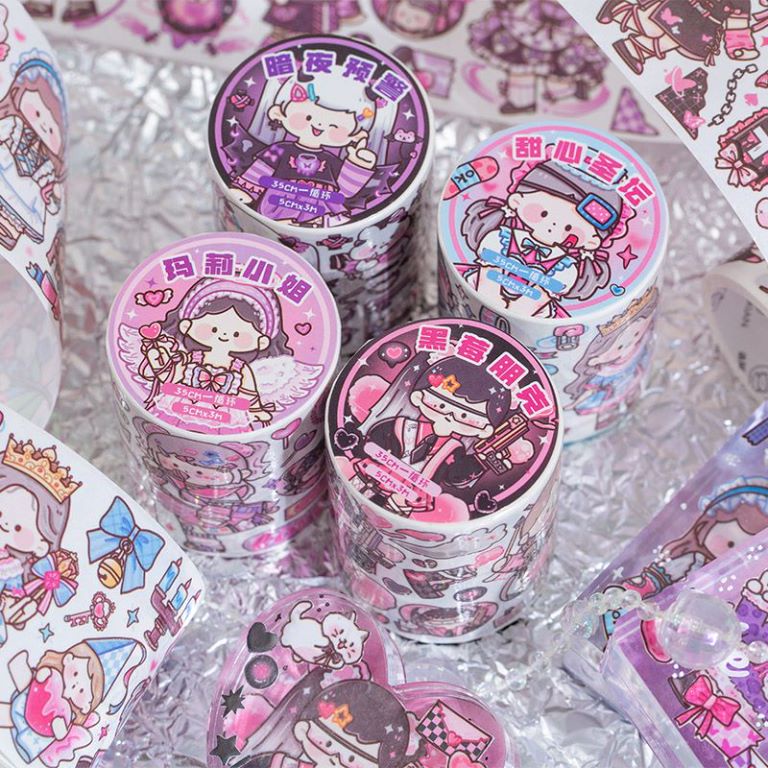 

[HARU] Sweet and Cool Masking Tape Journaling Scrapbook Journal kit Stiker Lucu Anak Perempuan Bujo