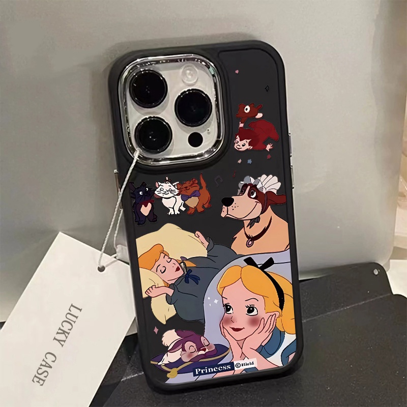 IPHONE Soft Princess Phone Case Kompatibel Untuk Iphone14 13 12 11 Pro Max XS X XR 8 +7Plus Casing Silikon Tombol Metal Shockproof Cover Cell Precticer