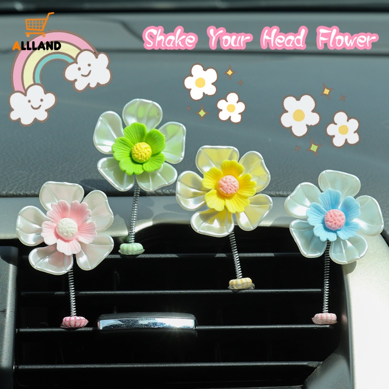 Hiasan Bunga Kepala Goyang Interior Mobil/ Mini Car Dashboard Decor Dancing Flower/ Ornamen Spion Otomatis