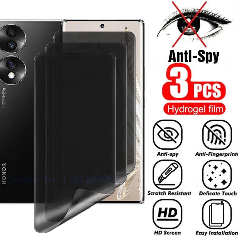3pcs Film Hydrogel Anti Spy Untuk Honor Magic Play View40 7t 6t 5t 5 4 3 Pro Plus Ultimate 5G Pelindung Layar Privasi Untuk Honor70 60 50 V40 V30 30i 20x20 20s Lite SE Pro Plus 5G