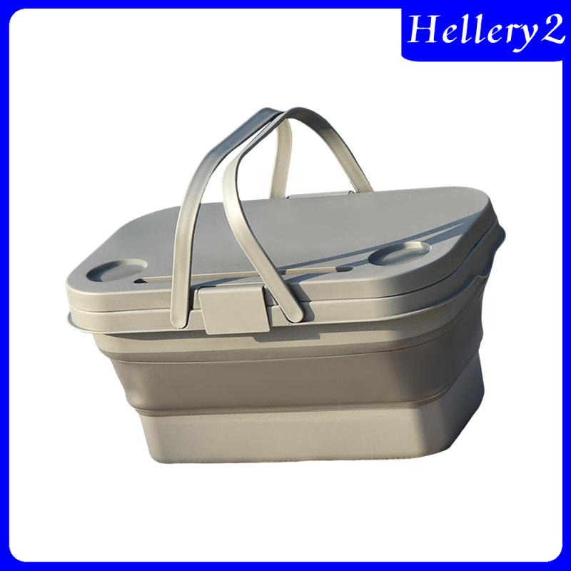 [Hellery2] Keranjang Piknik Dapat Dilipat Foldable Storage Bin Camping Kemah Keranjang Penyimpanan Untuk Dapur