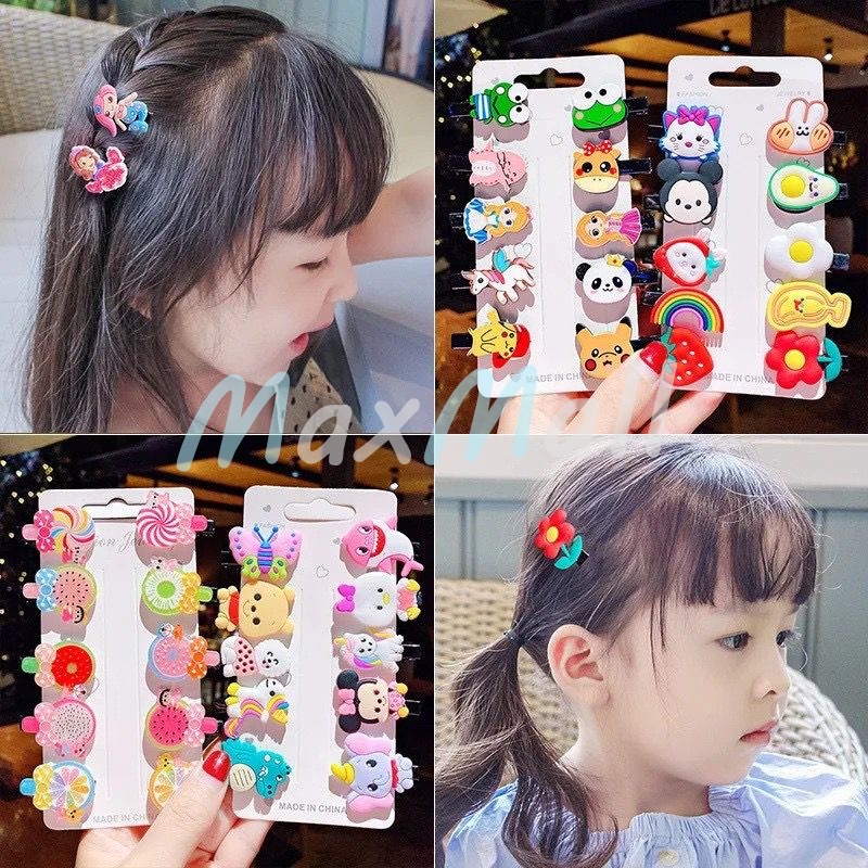 10in1 Jepit Rambut Anak Perempuan Lucu Jepitan Rambut Fashion Karakter Jepitan Hair Pin Gaya Korea Kids Unicorn Ice Cream Jepitan Rambut Anak Perempuan Korea