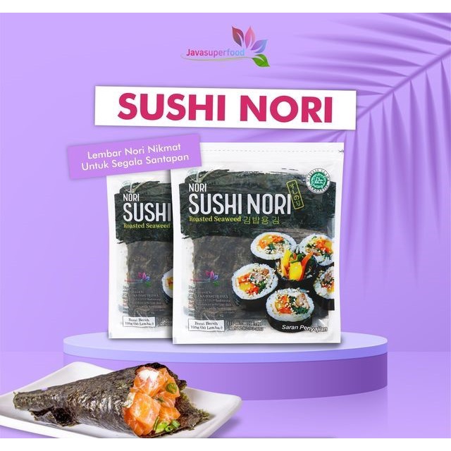 

Nori Sushi Java Super Food 10 Lembar Roasted Seaweed Rumput Laut Korea