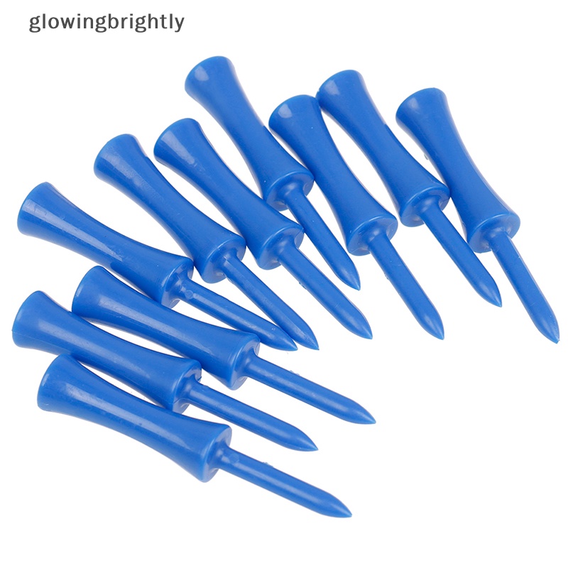 [glowingbrightly] 50pcs /set Tee Golf Step Down Plastik Kontrol Tinggi Badan Biru 2.68 inch  Tfx