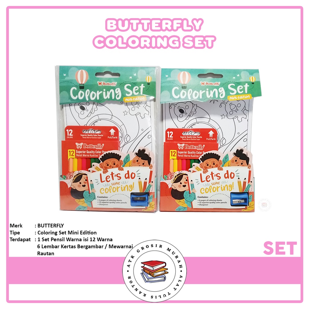 

BUTTERFLY - Colouring Set Perlengkapan Mewarnai - Set