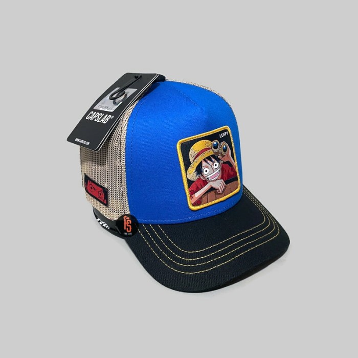 TOPI ORIGINAL CAPSLAB TRUCKER LUFFY BLUE BLACK
