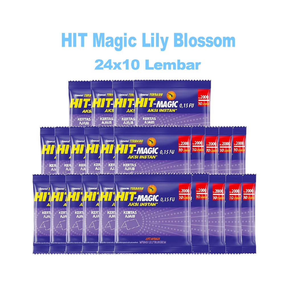 Hit Magic Lily Blossom 10'S - 24 pcs - Kertas Ajaib - Kertas Nyamuk Elektrik - Bunuh Nyamuk