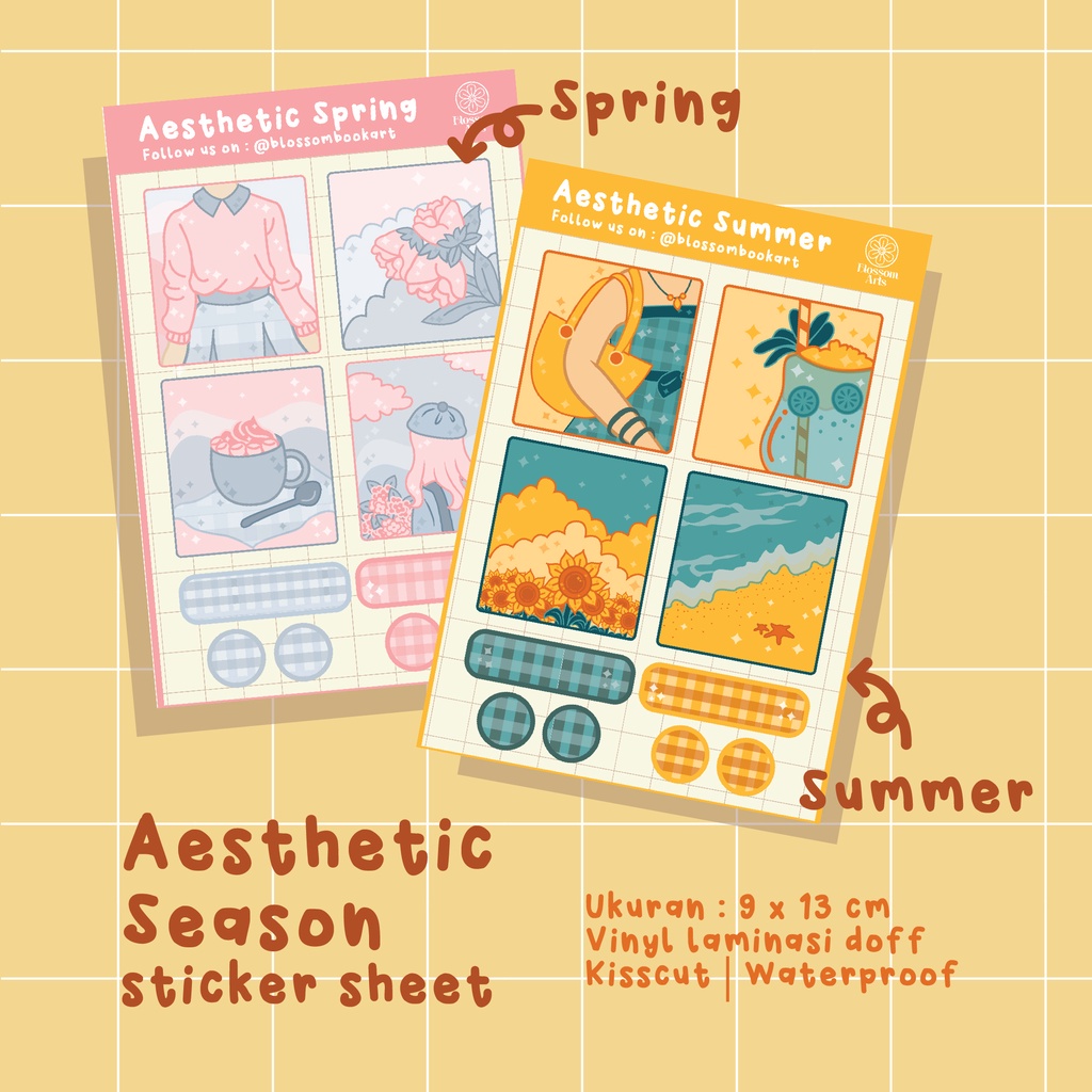 

Aesthetic Season Sticker by BLOSSOM BOOK / Stiker DIY Scrapbook Journal Bujo Deco Hiasan