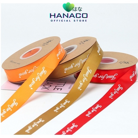

HANACO - PTA5 FOR U (BIG) Pita Satin Roll Motif Always By Your Side/Pita Kado 1cm/Pita Dekorasi Buket