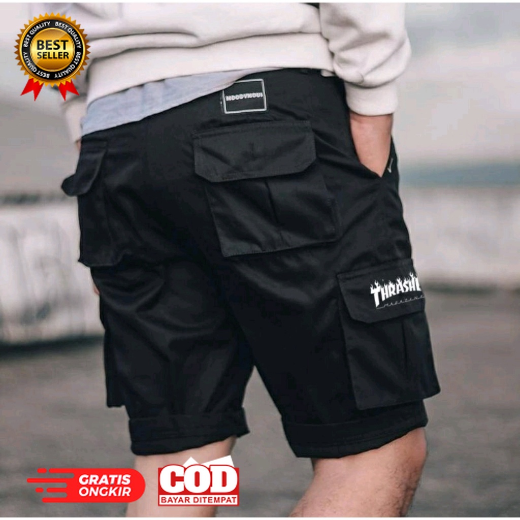 ootd bahan tebal halus nyaman dipakai /Celana Cargo Pendek Pria Celana Kargo Cargo Pants Pria