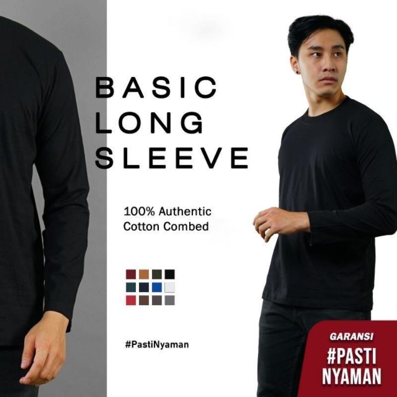 Kaos Polos Lengan Panjang Grosir Premium Cotton Combed 24S