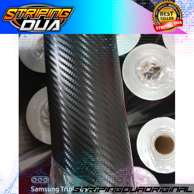 Sticker skotlet carbon 3D  hitam doff Sticker skotlet carbon 3D  hitam doff