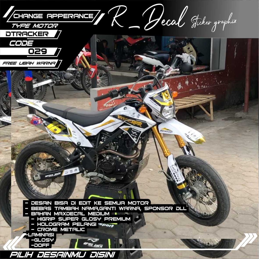 029 decal dtracker kombinasi crome gold