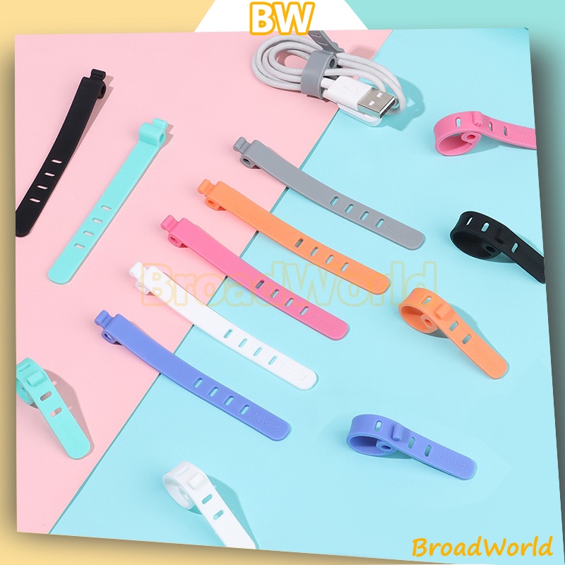 Tali Pengikat Kabel Karet / Pengikat Kabel Silikon Macaron / Klip Cable Cord Holder / Penjepit Kabel