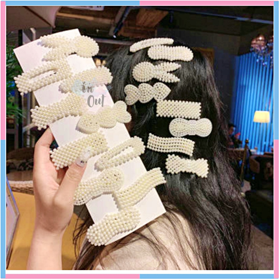 IWD Varian Jepit Ikat Rambut Mutiara Korea Hair Pin JPT11BIG Jepitan Rambut Pin Jilbab Pearl Hair Pi